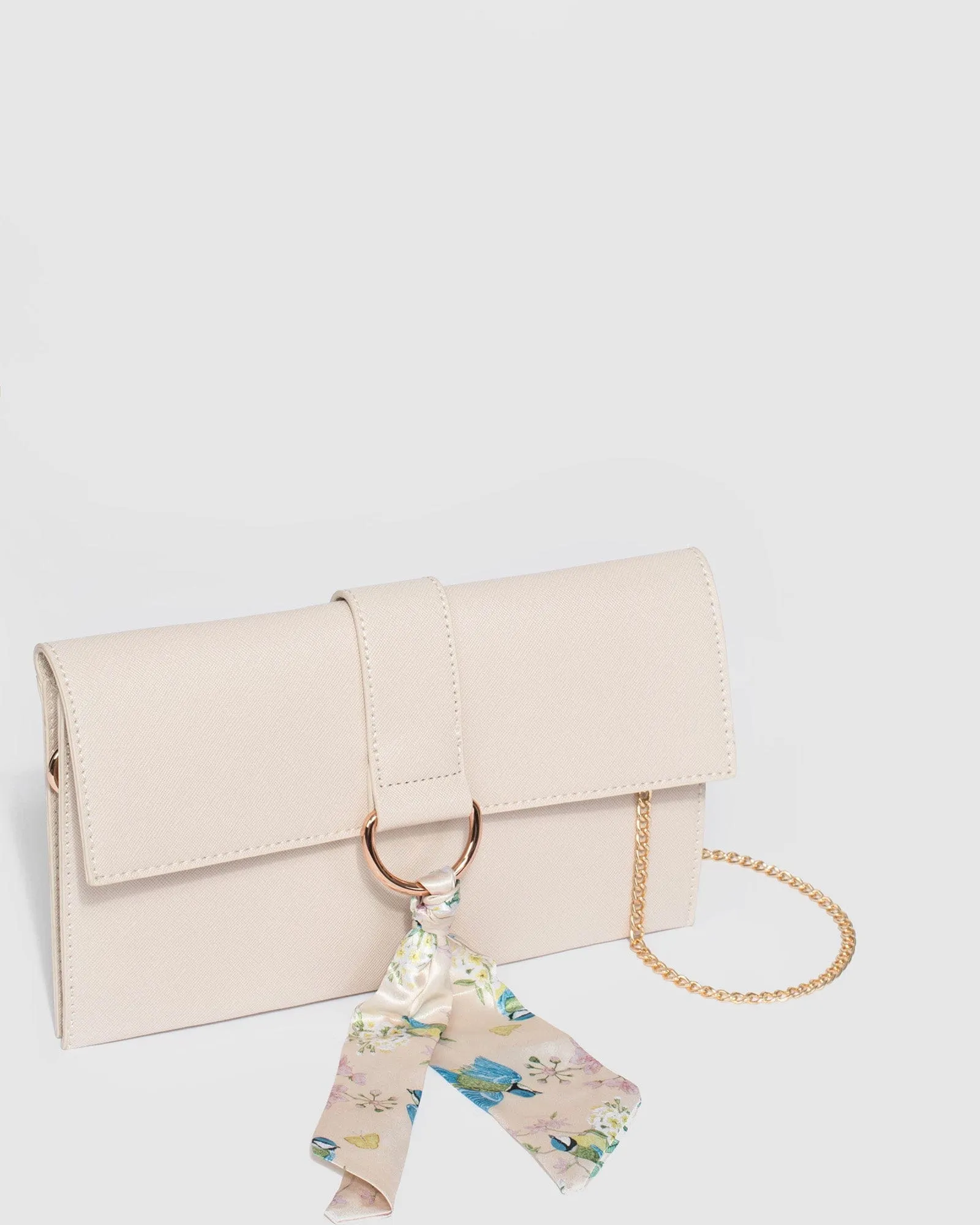 Ivory Amelia Scarf Clutch Bag