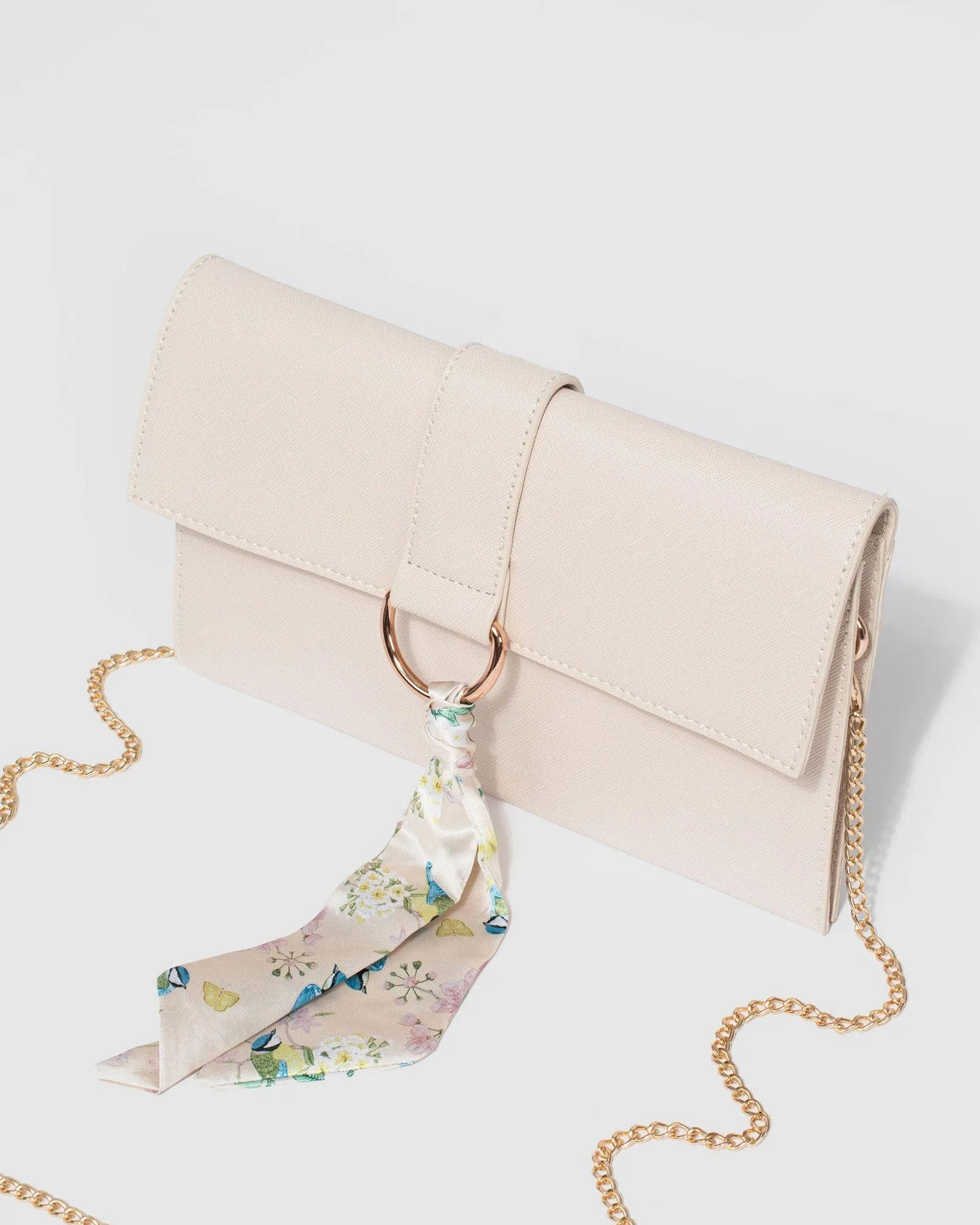 Ivory Amelia Scarf Clutch Bag