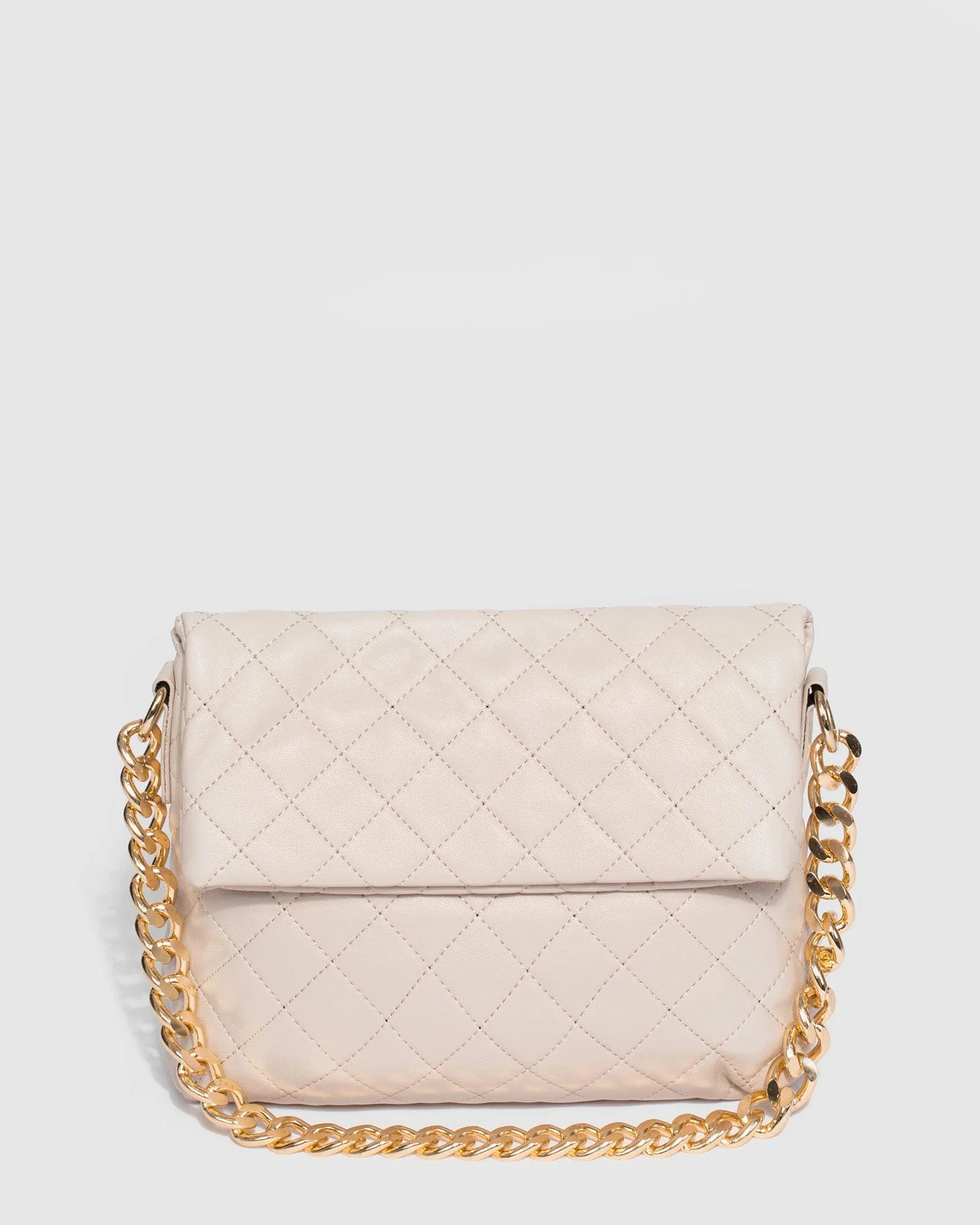 Ivory Amy Foldover Clutch Bag