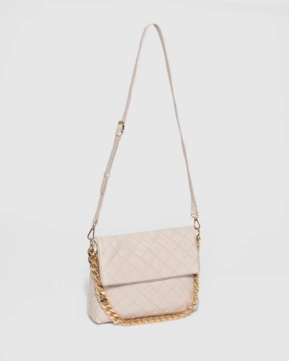 Ivory Amy Foldover Clutch Bag