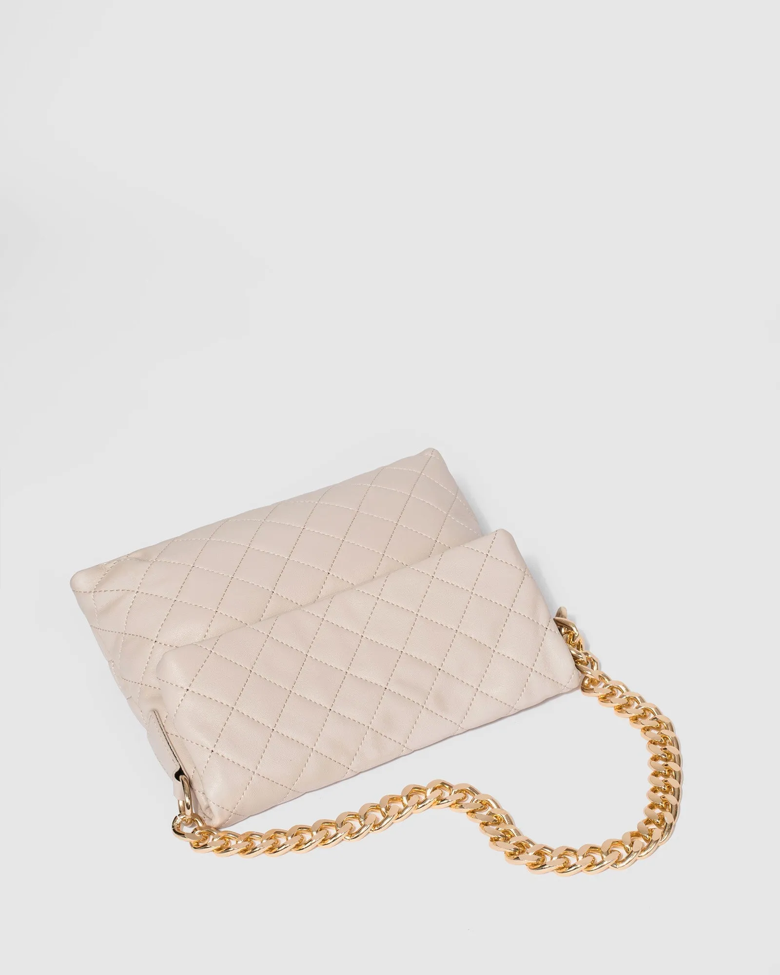 Ivory Amy Foldover Clutch Bag