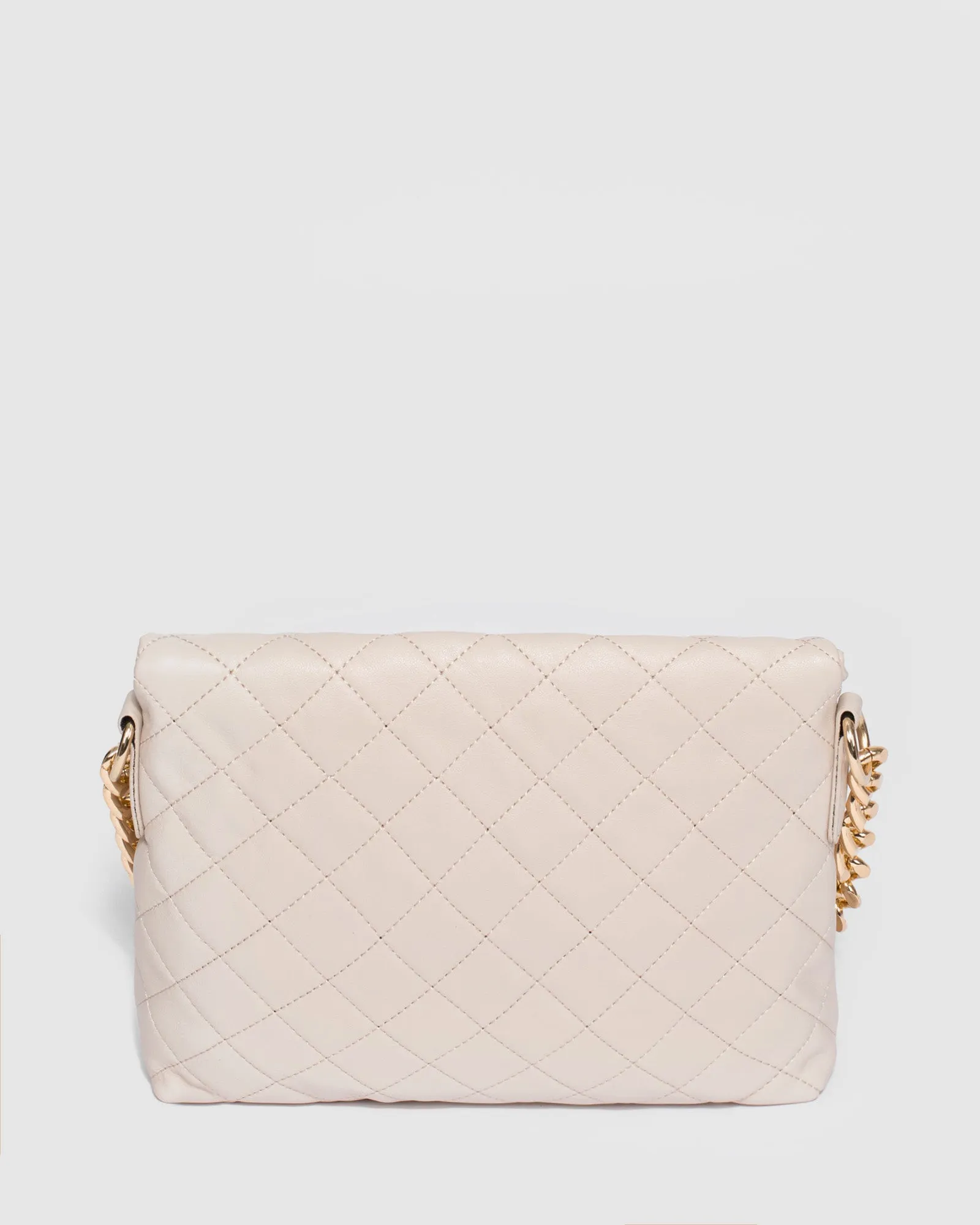 Ivory Amy Foldover Clutch Bag