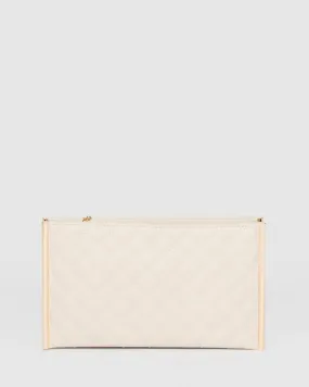 Ivory Dany Double Quilt Clutch Bag