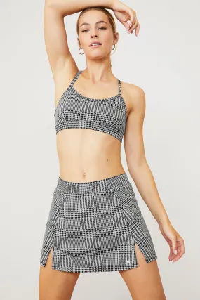 Jacquard Glenplaid Tennis Skirt - Titanium/Black