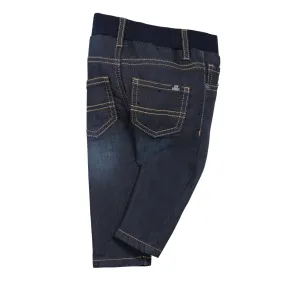 Jean Bourget Kids Baby Boys Slim Fit Fleece Jeans in Navy