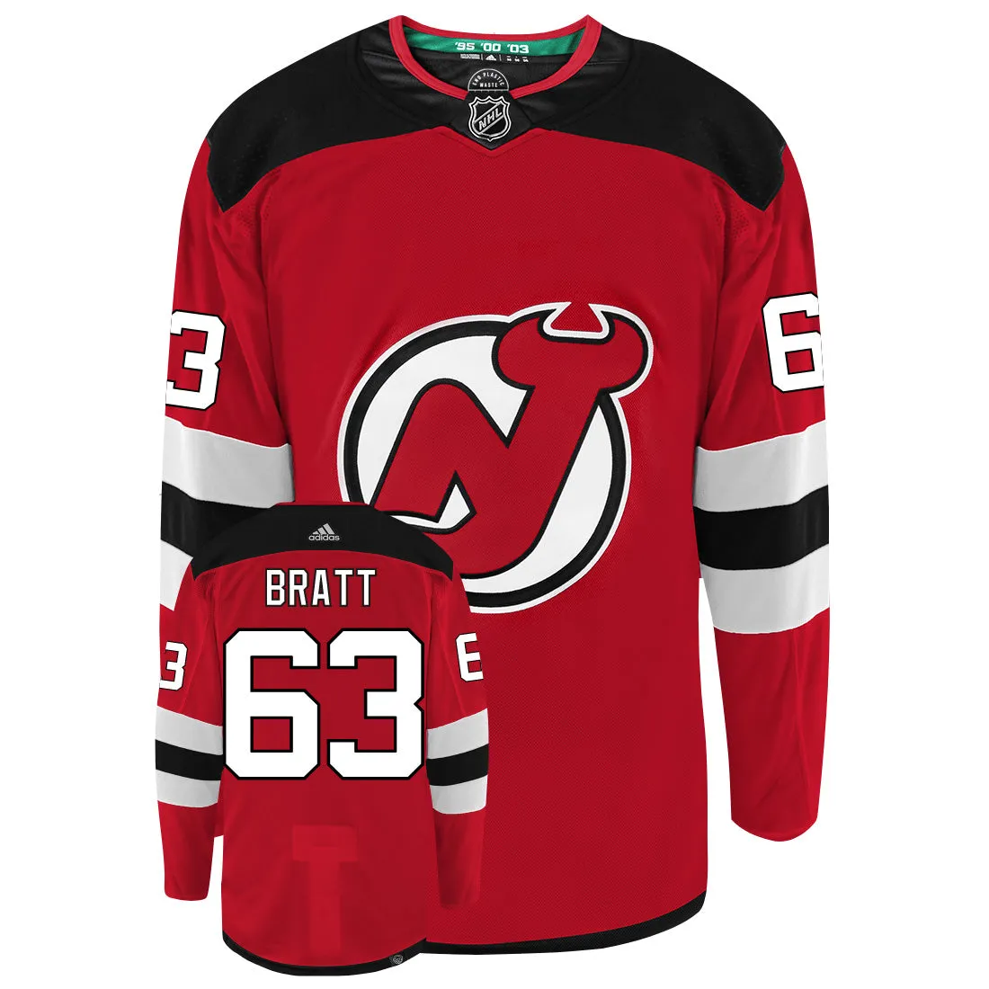 Jesper Bratt New Jersey Devils Adidas Primegreen Authentic NHL Hockey Jersey     