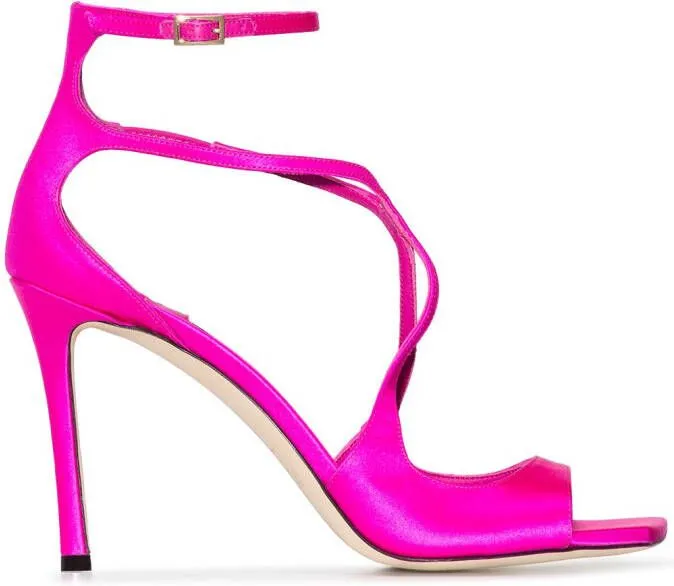 Jimmy Choo Azia 95mm satin sandals Pink