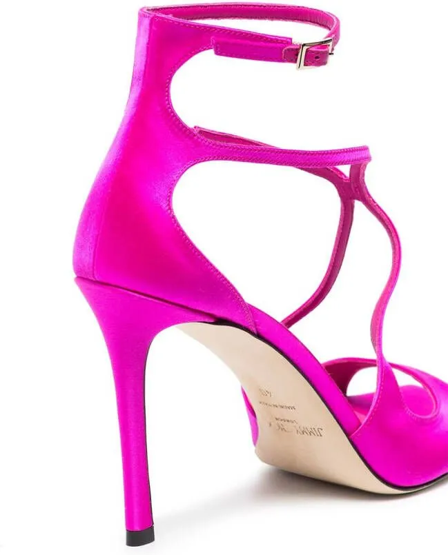 Jimmy Choo Azia 95mm satin sandals Pink