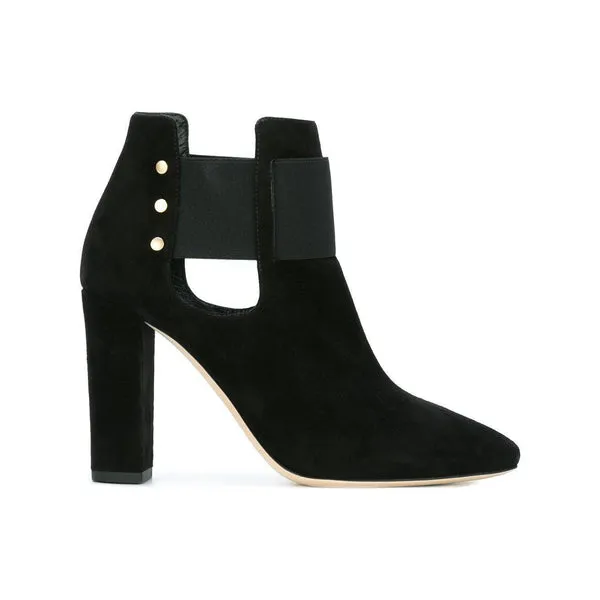 JIMMY CHOO Mercy 95 Suede Ankle Boot, Black