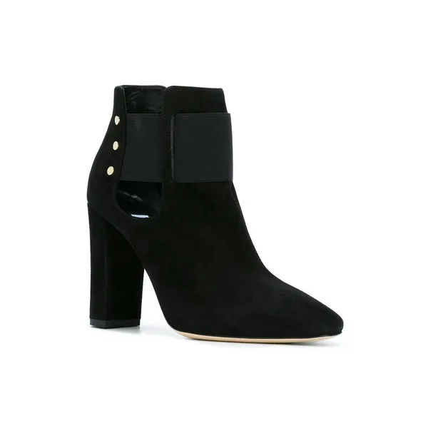 JIMMY CHOO Mercy 95 Suede Ankle Boot, Black