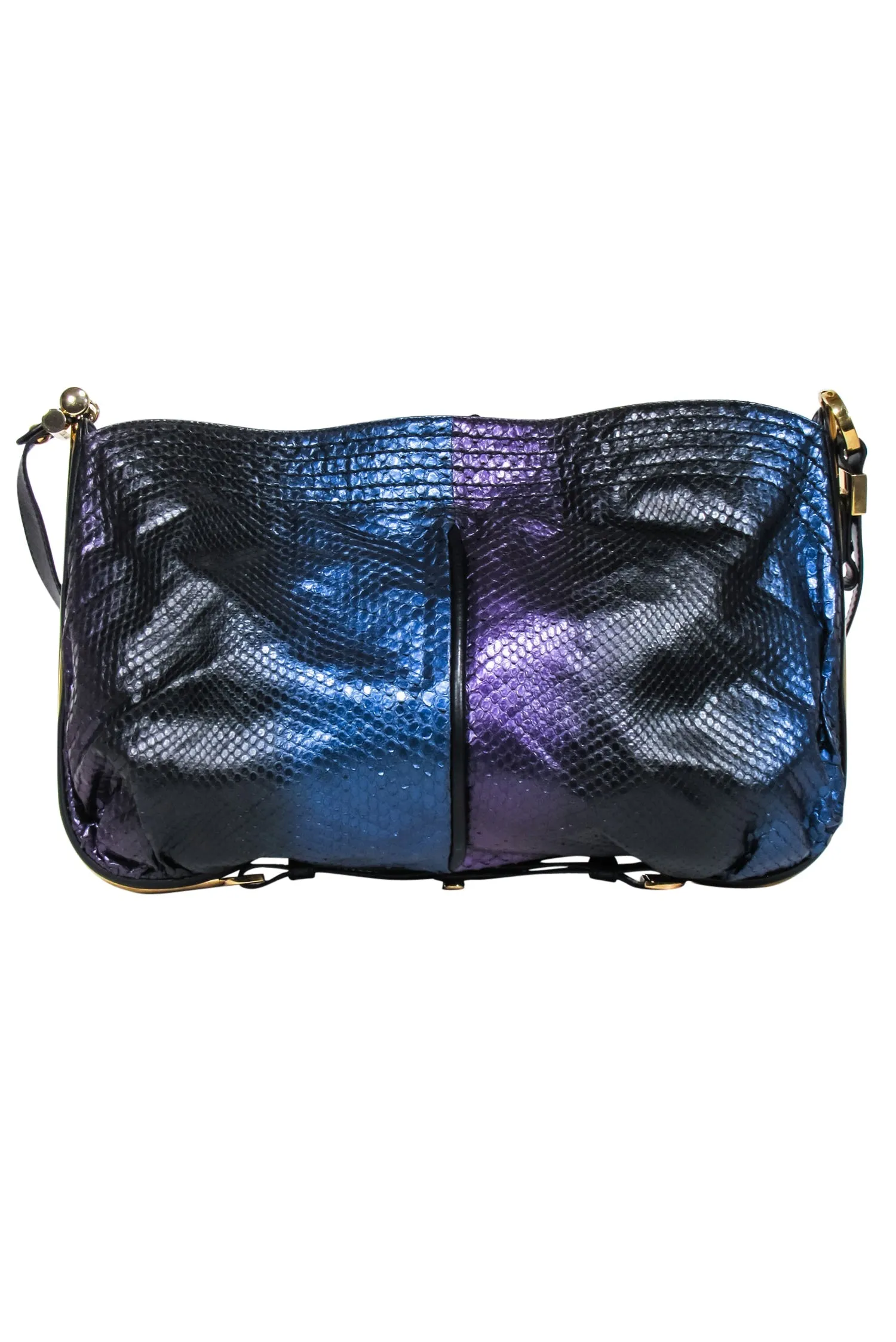 Jimmy Choo - Purple, Blue & Black Metallic Python Shoulder Bag