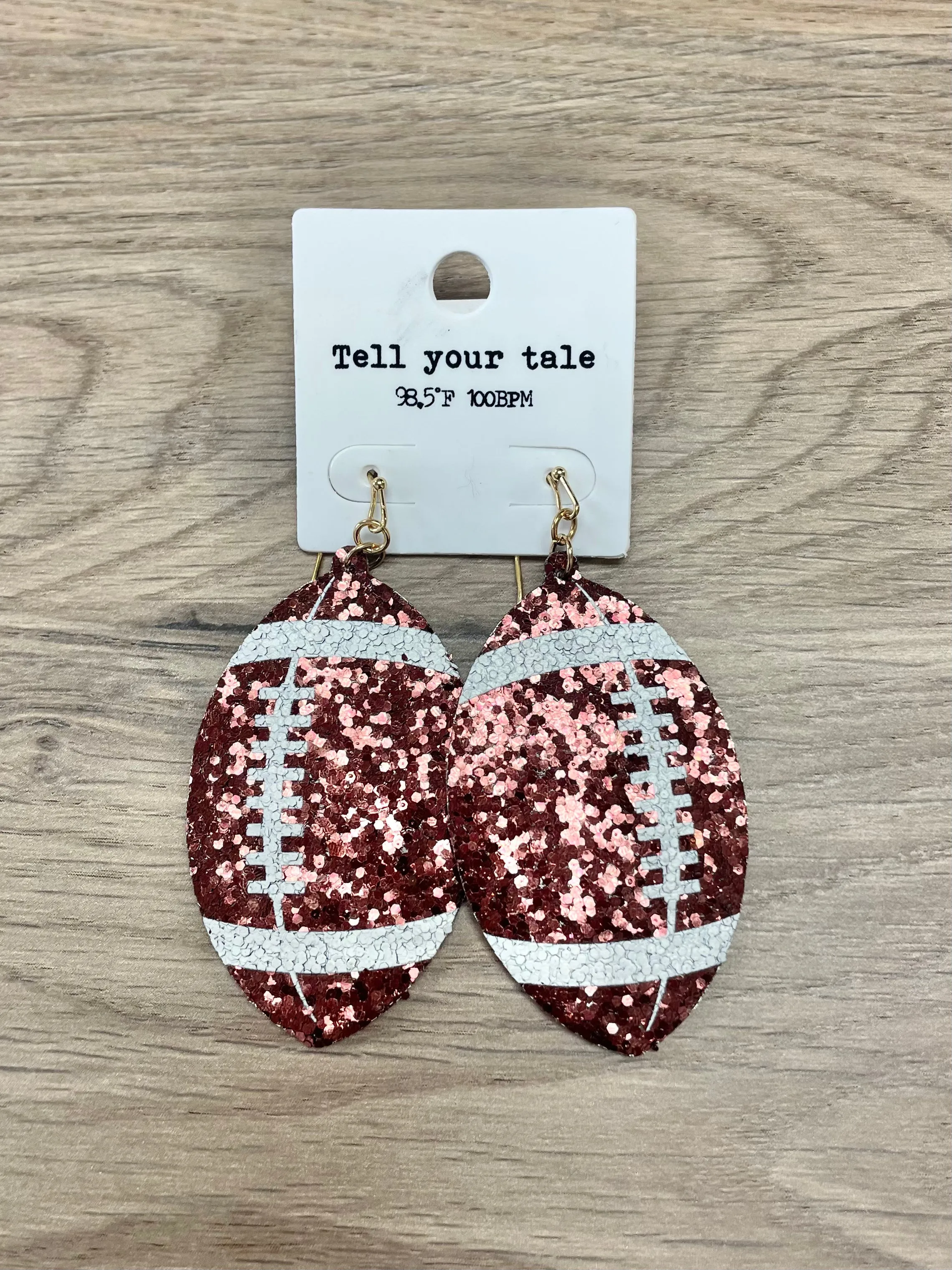 Joia Glittery Football Earrings