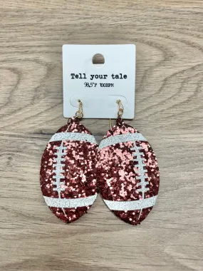 Joia Glittery Football Earrings