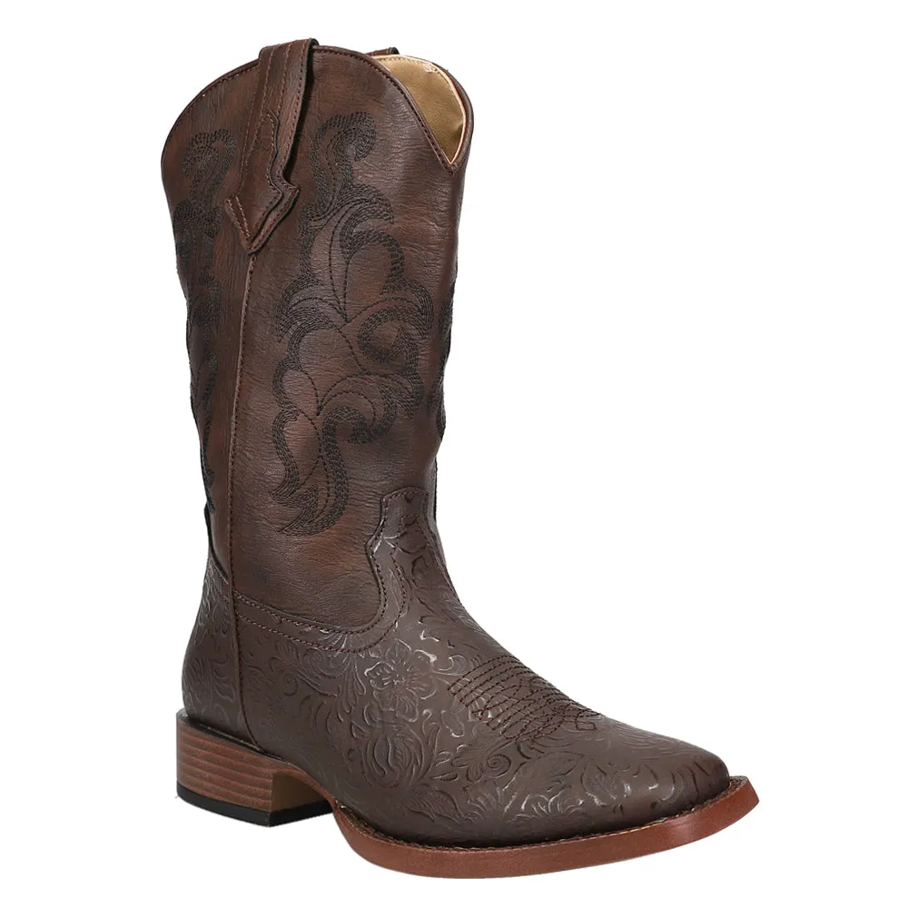 Kacey Square Toe Embroidered Cowboy Boots