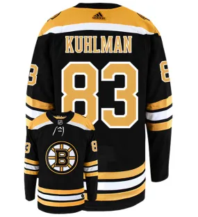 Karson Kuhlman Boston Bruins Adidas Authentic Home NHL Hockey Jersey     