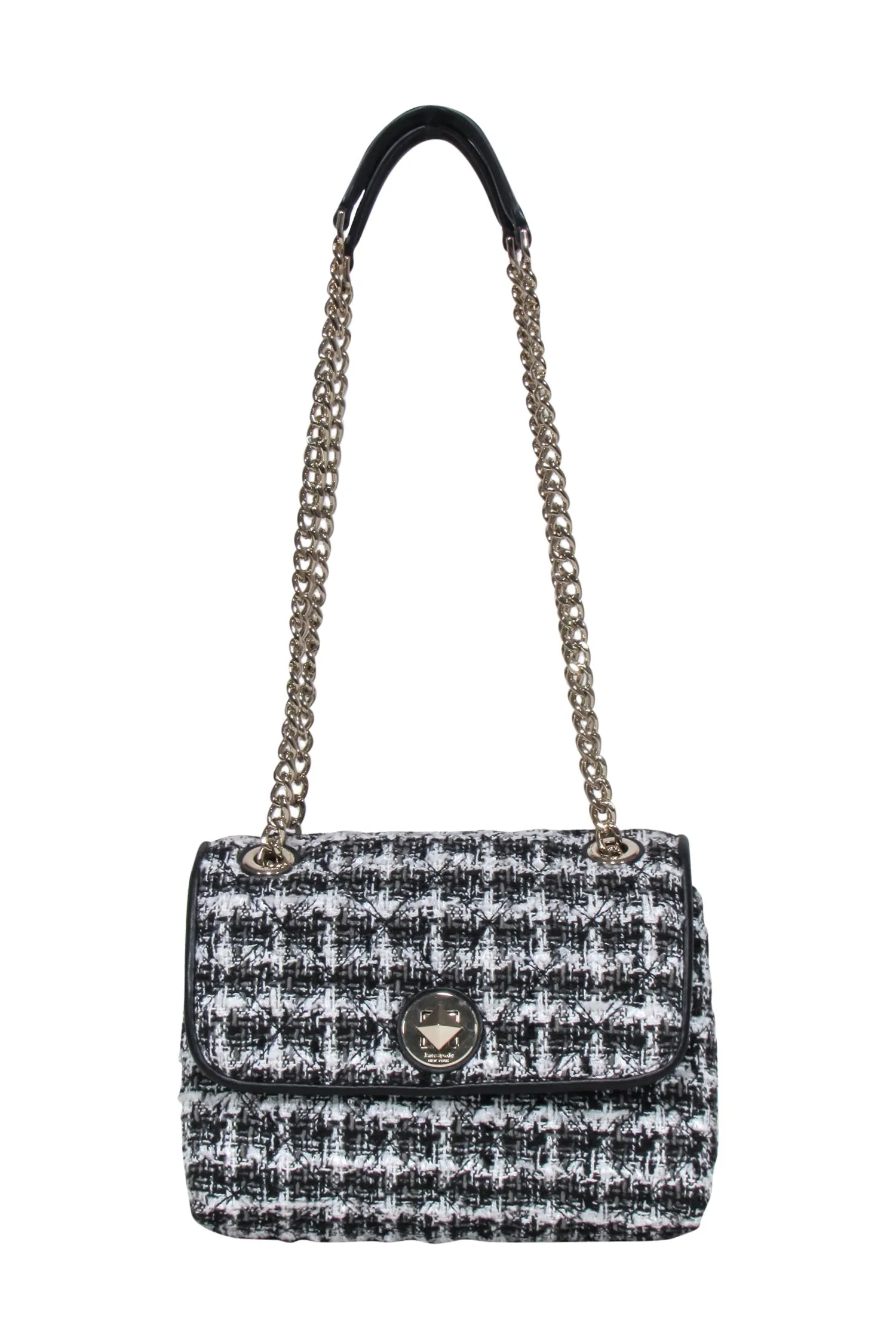 Kate Spade - Black, Grey & White Tweed Natalia Shoulder Bag