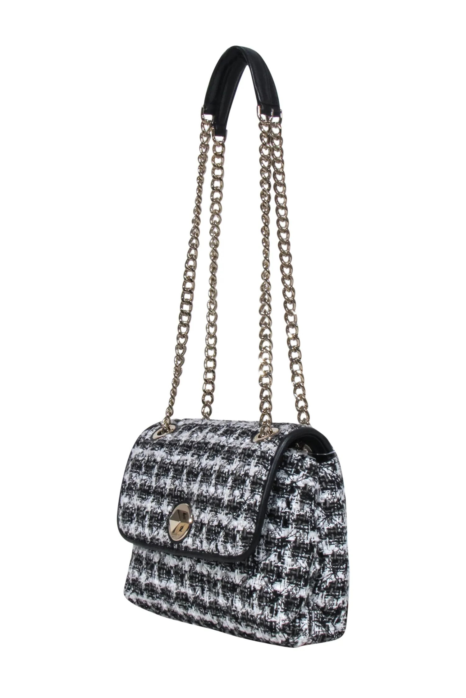 Kate Spade - Black, Grey & White Tweed Natalia Shoulder Bag