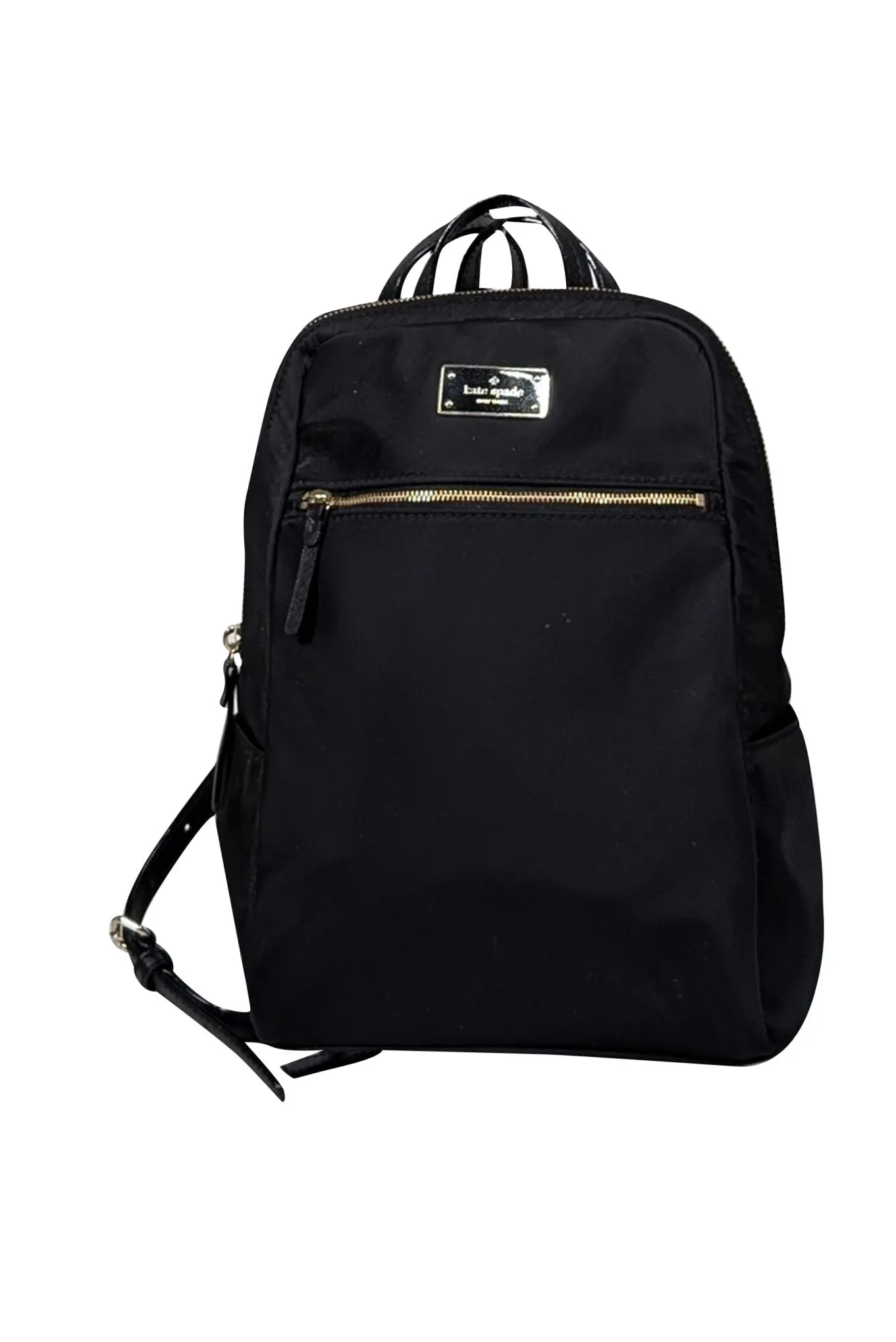 Kate Spade - Black Nylon Zipper Top Backpack