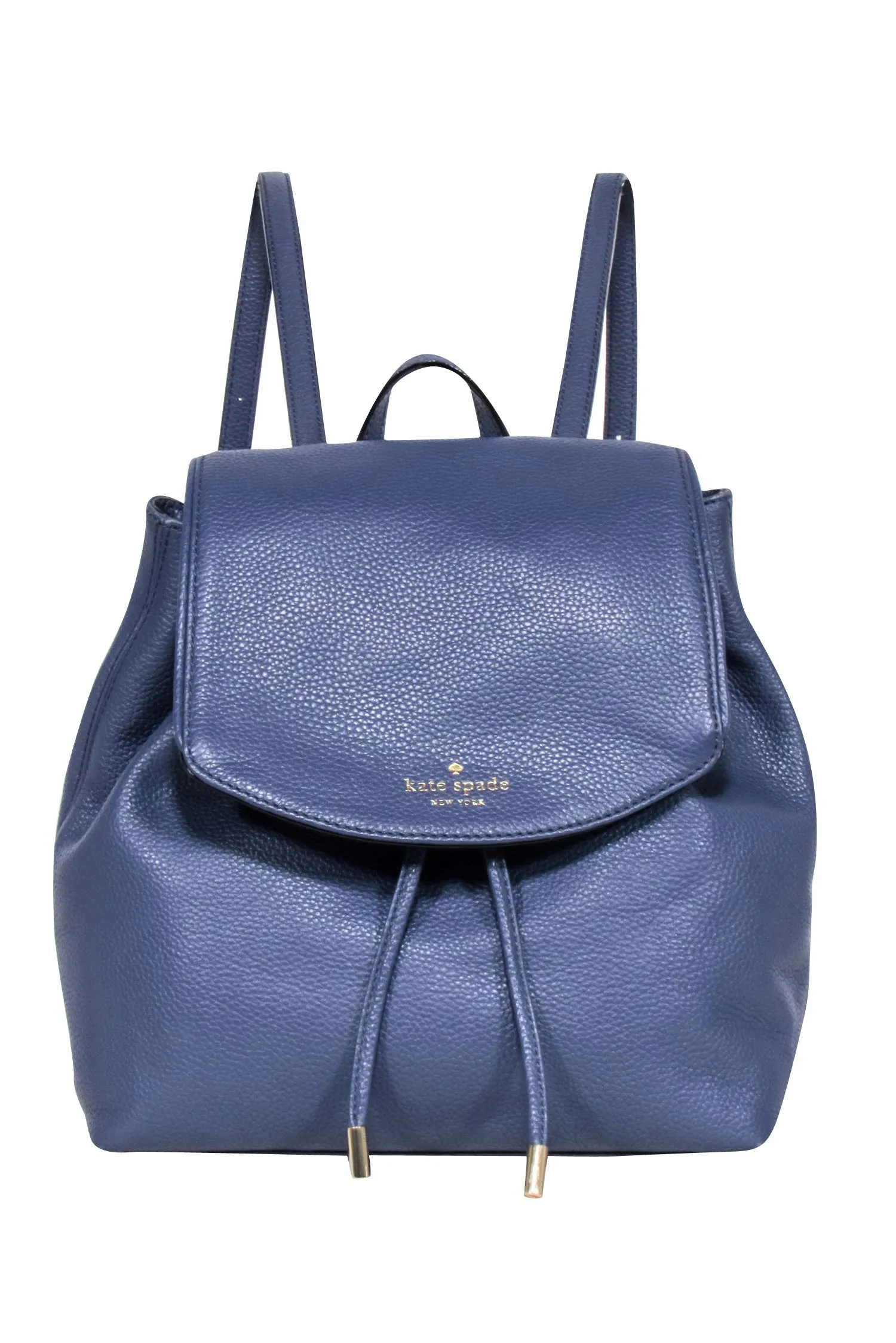 Kate Spade - Navy Leather Fold-Over Backpack