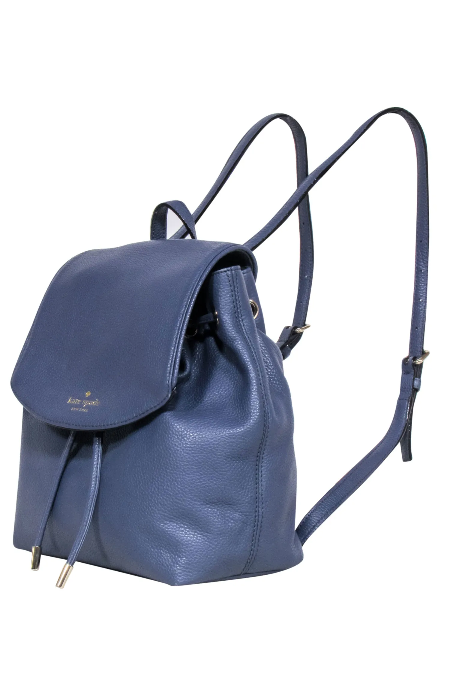 Kate Spade - Navy Leather Fold-Over Backpack