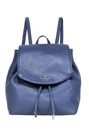 Kate Spade - Navy Leather Fold-Over Backpack