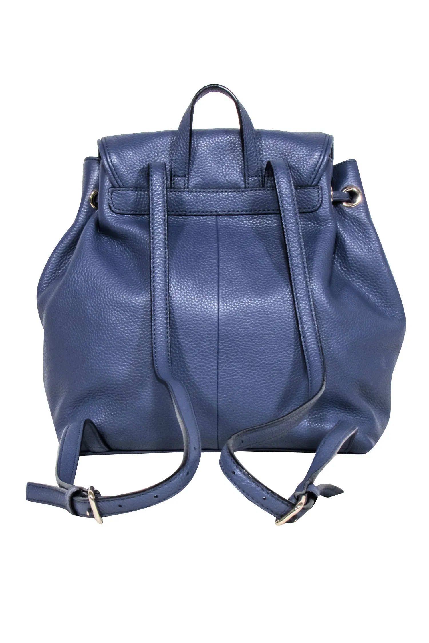 Kate Spade - Navy Leather Fold-Over Backpack