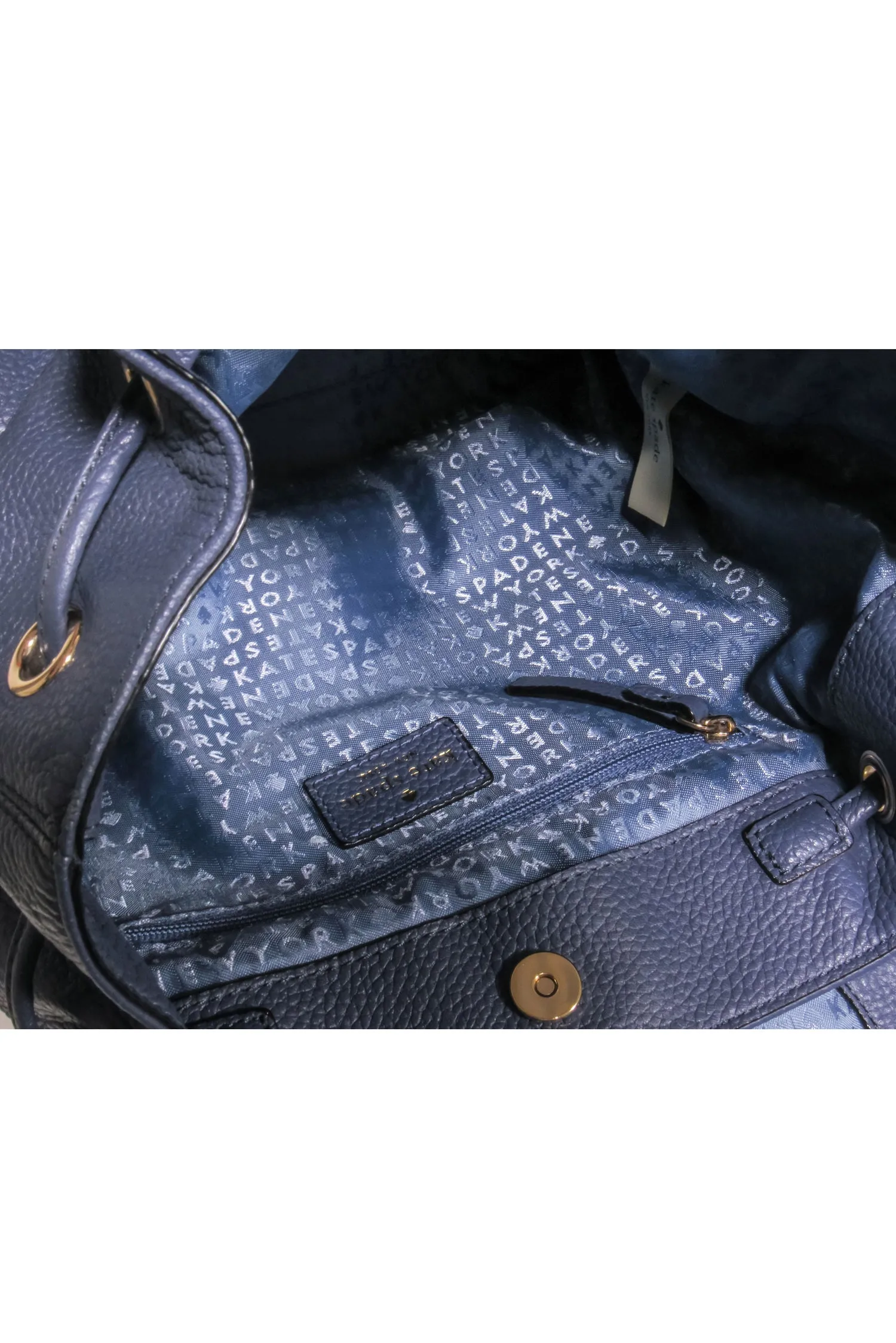 Kate Spade - Navy Leather Fold-Over Backpack