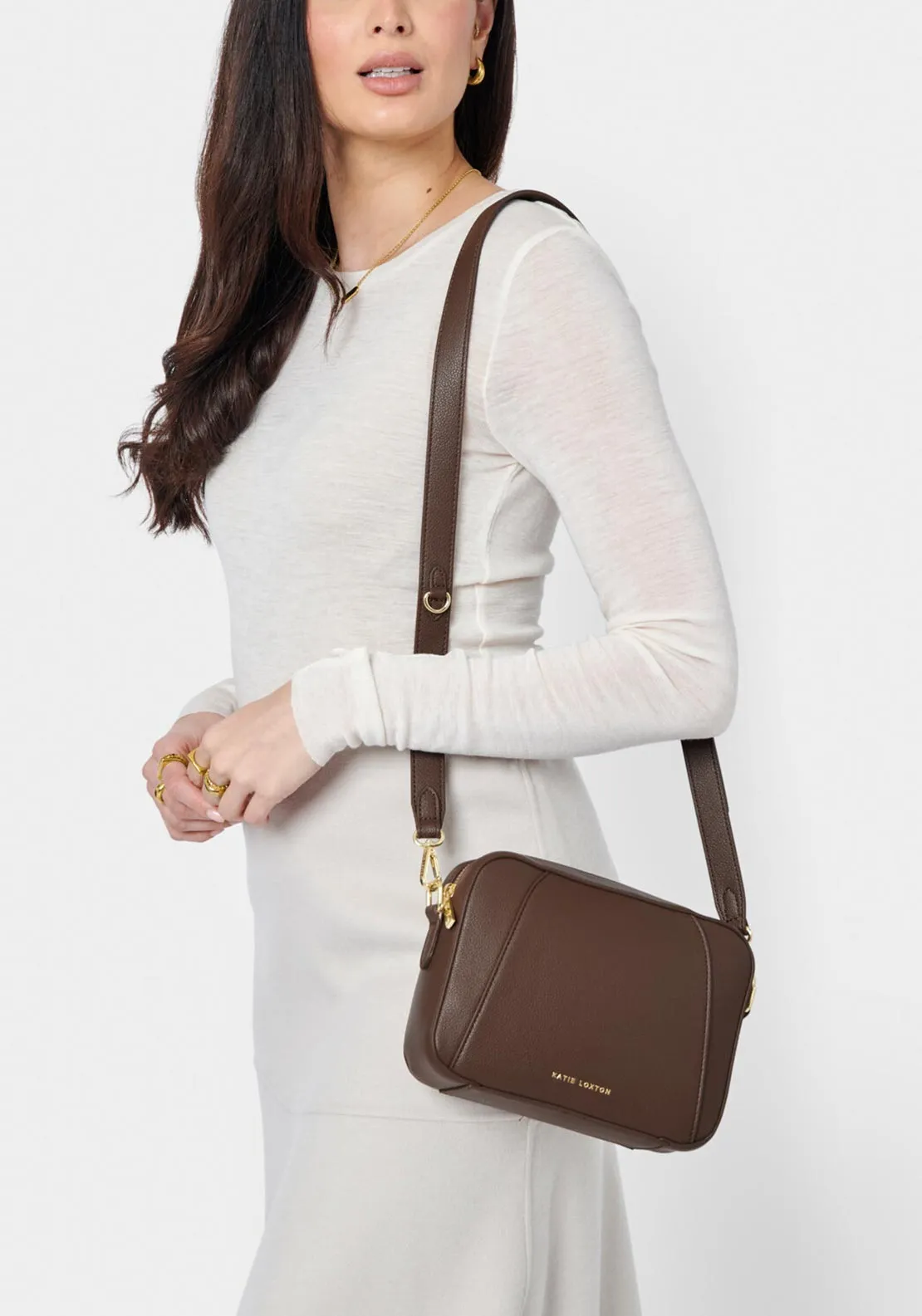 Katie Loxton Hana Crossbody Camera Bag, Chocolate