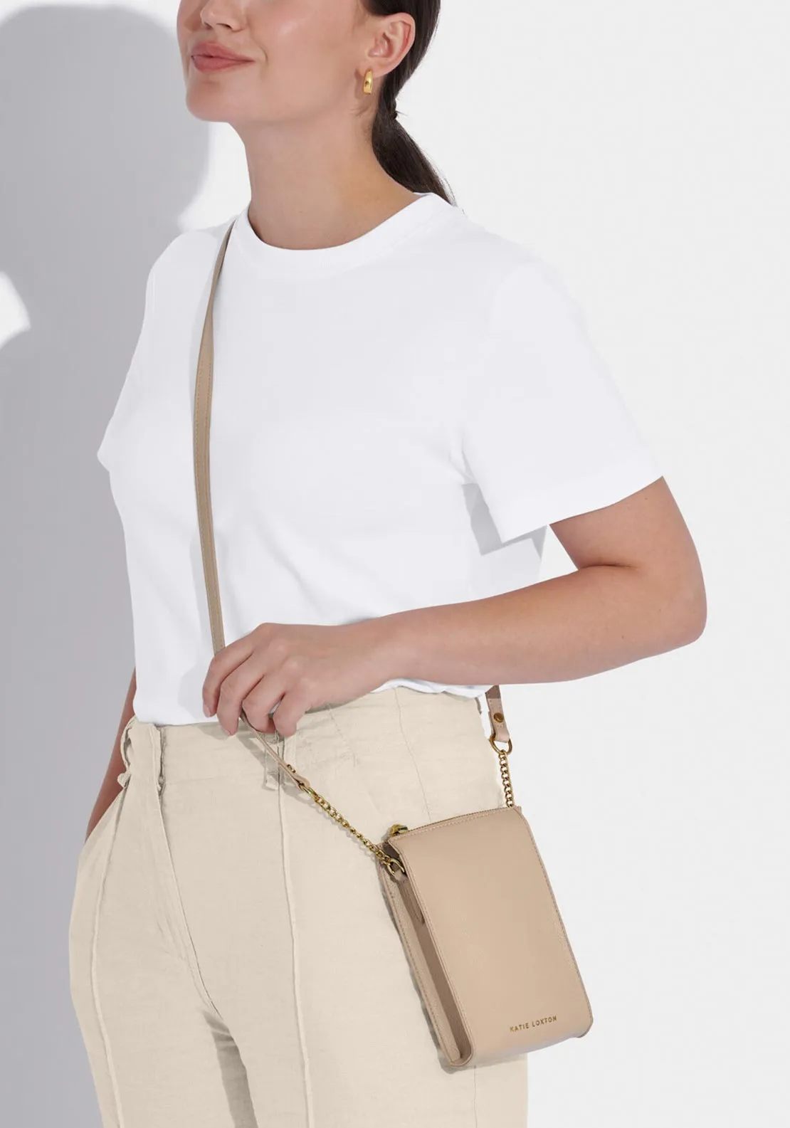 Katie Loxton Zana Slim Mini Crossbody Bag, Taupe