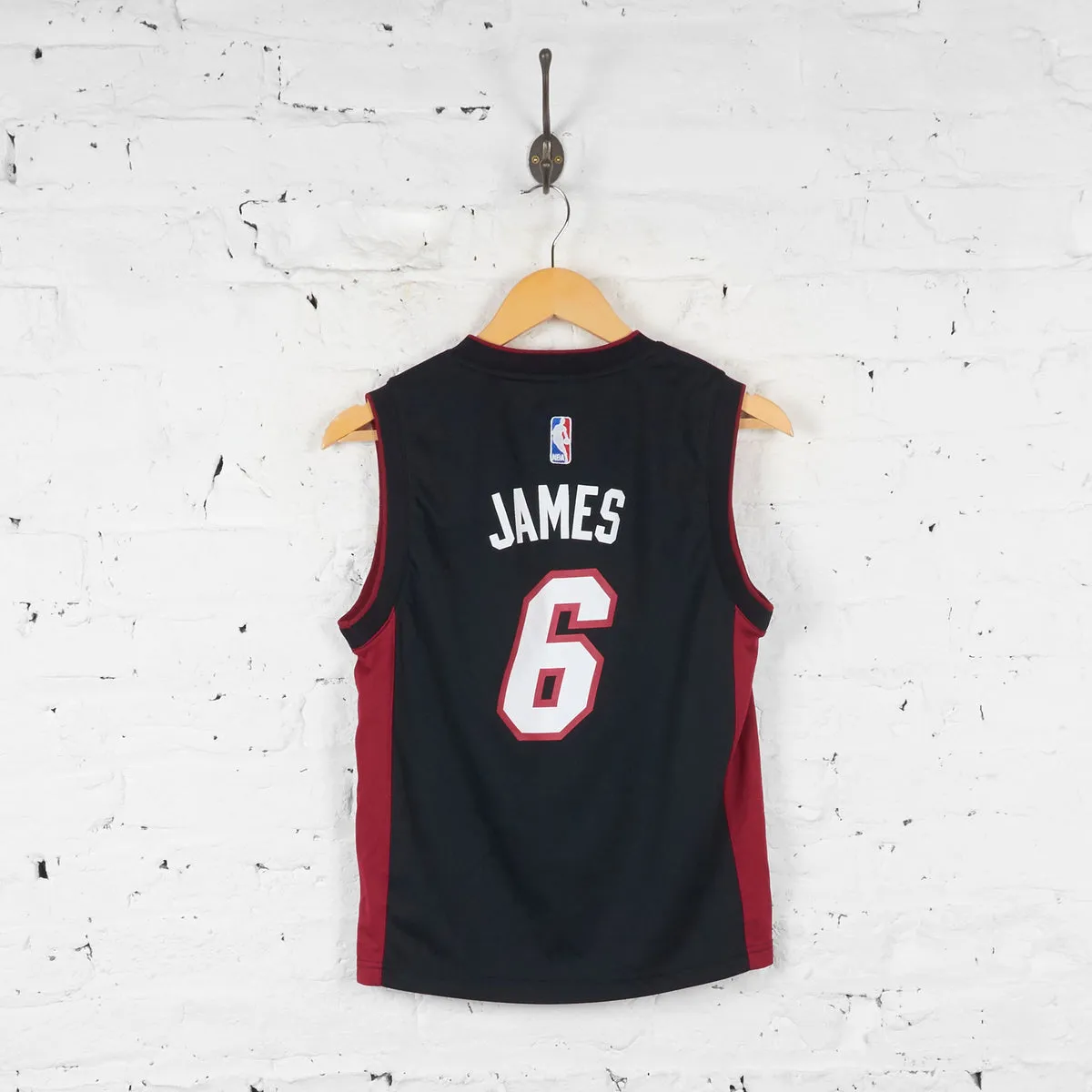 Kids Miami Heat James Basketball Jersey - Black - M Boys