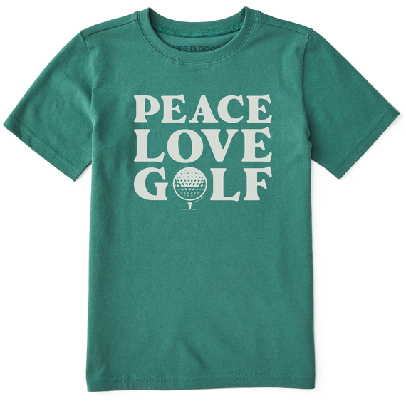 Kids Peace Love Golf  Crusher Tee