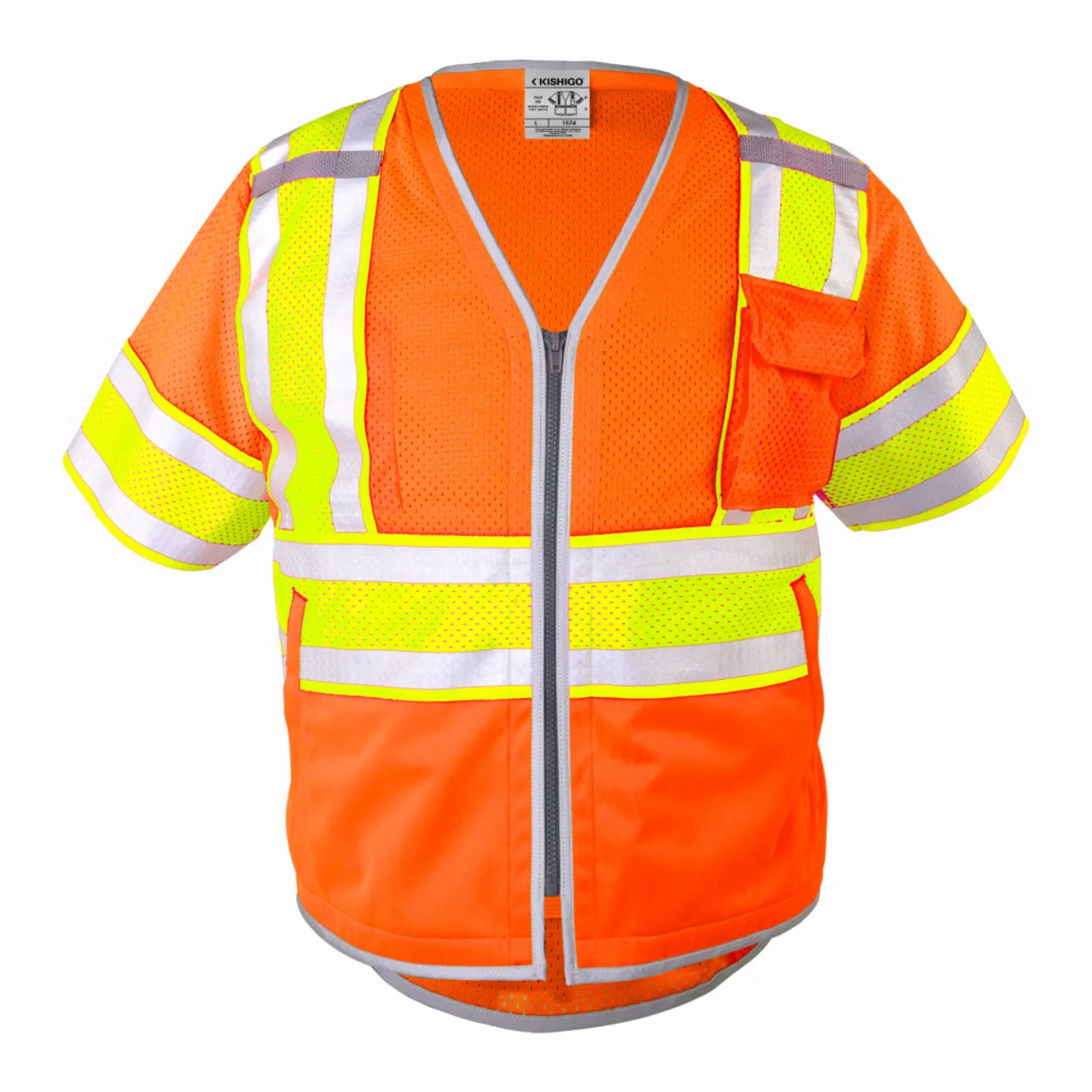 Kishigo Premium Brilliant Series Ultimate Reflective Vest  - 1573 Lime | 1574 Orange