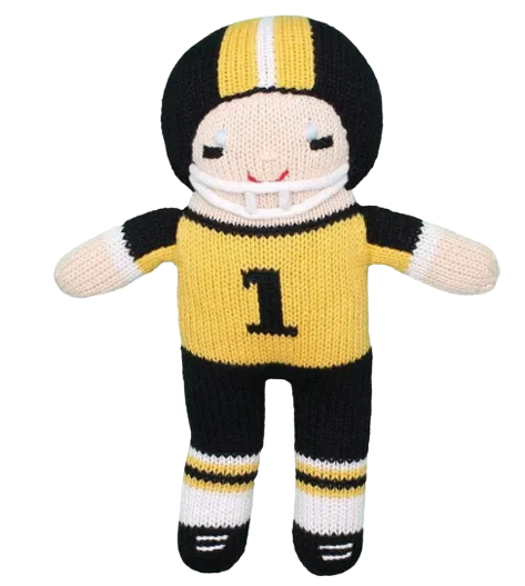 Knit Football Player Black and Gold