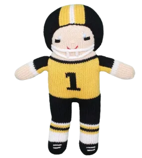 Knit Football Player Black and Gold