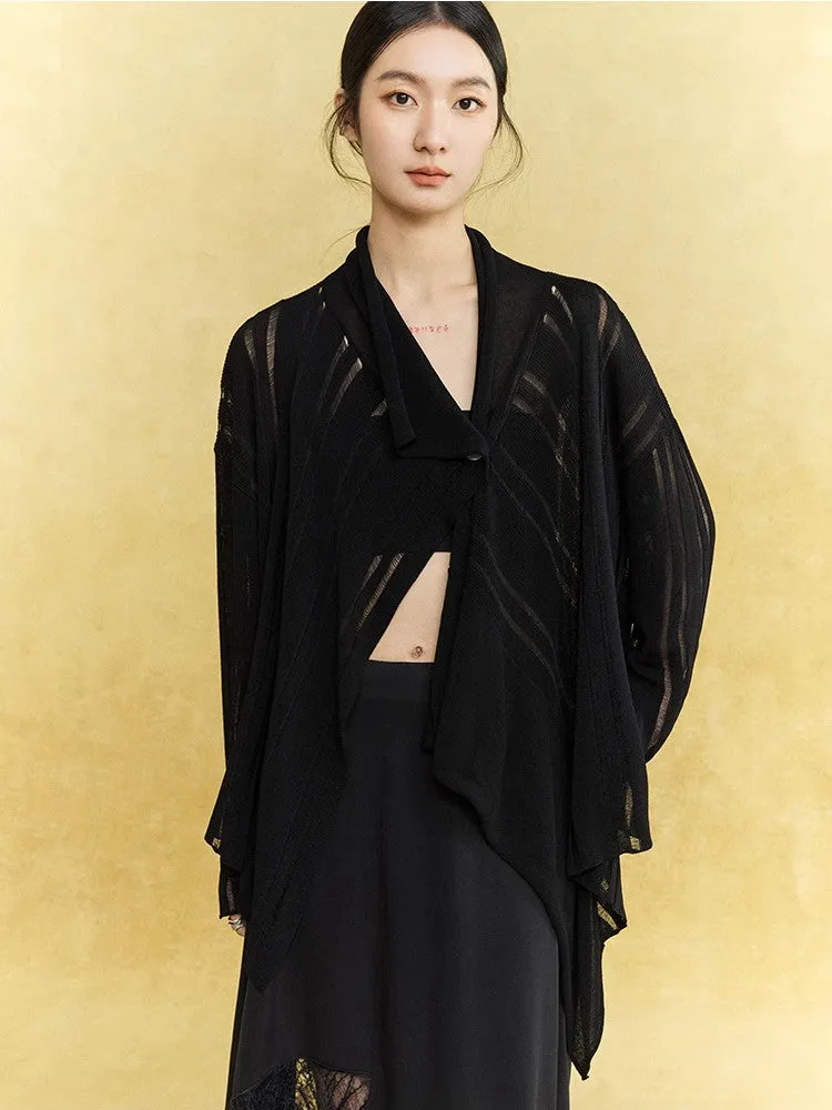 Knit Thin Sheer Long Oversize Effortless Cardigan