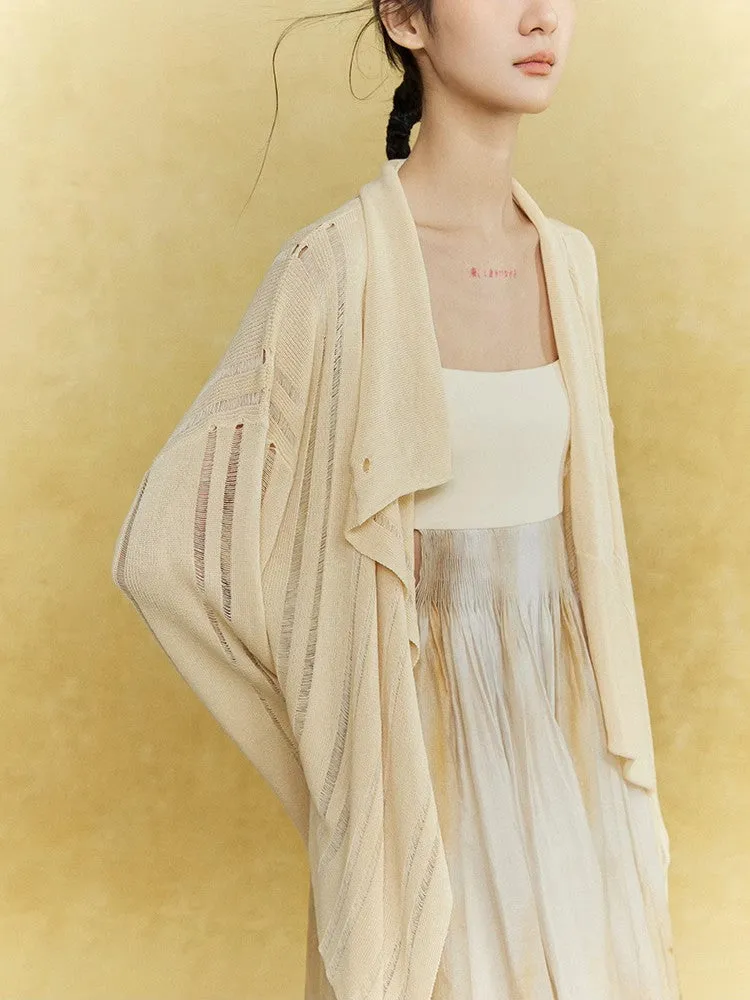 Knit Thin Sheer Long Oversize Effortless Cardigan