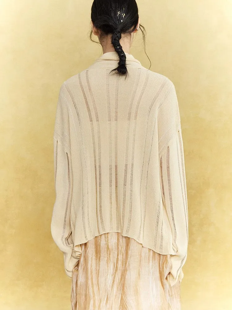 Knit Thin Sheer Long Oversize Effortless Cardigan