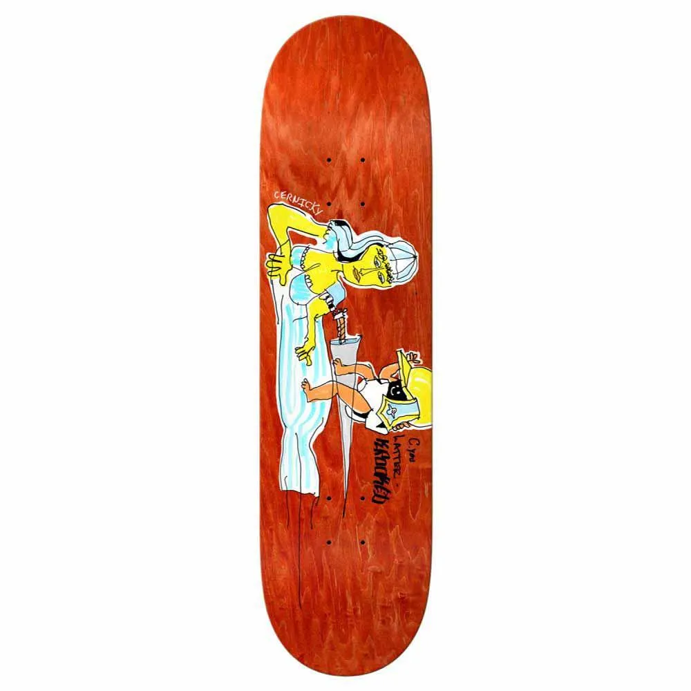 Krooked Skateboard Deck Cernicky Latter Red Multi 8.38