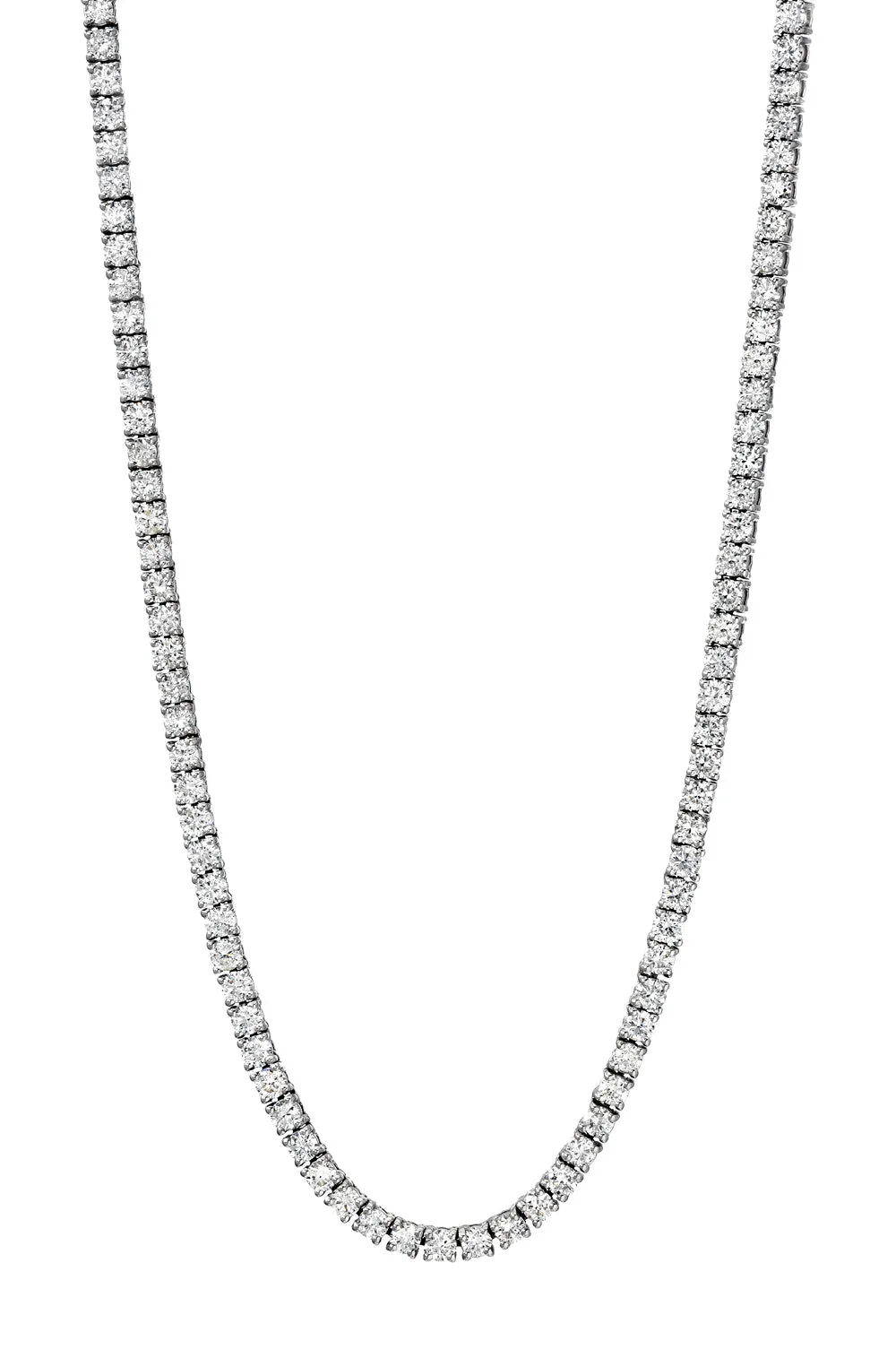 Lab Grown 15.00 Cttw. White Gold Diamond Tennis Necklace