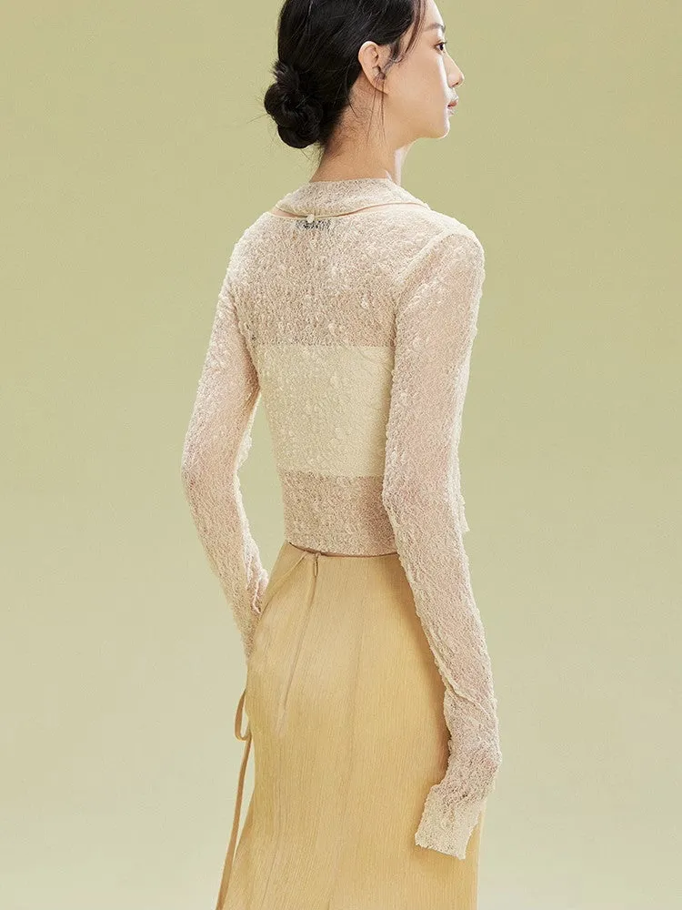 Lace Thin Mesh Sheer Elegant Bolero Cardigan