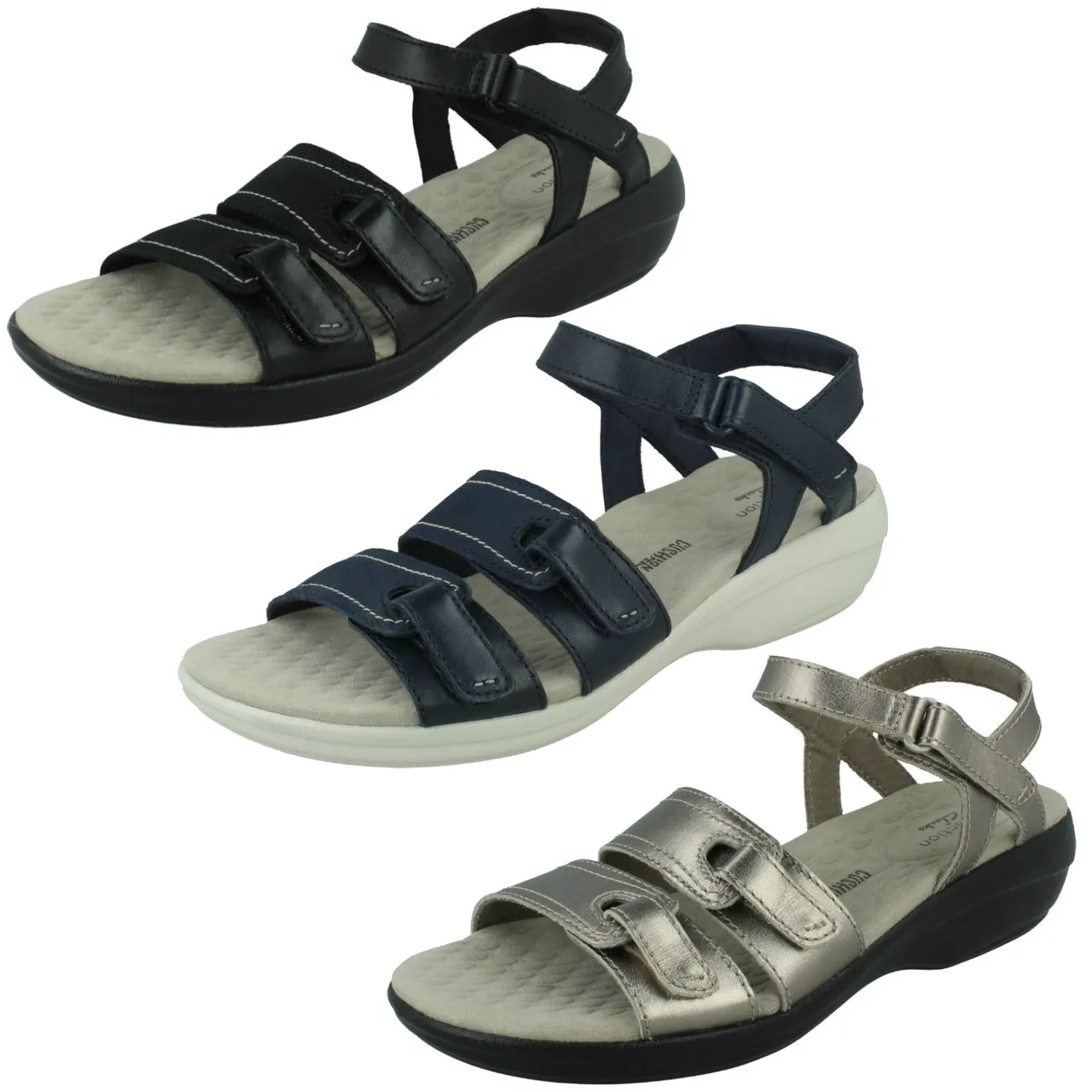 Ladies Clarks Cushion Feel Casual Sandals Alexis Shine