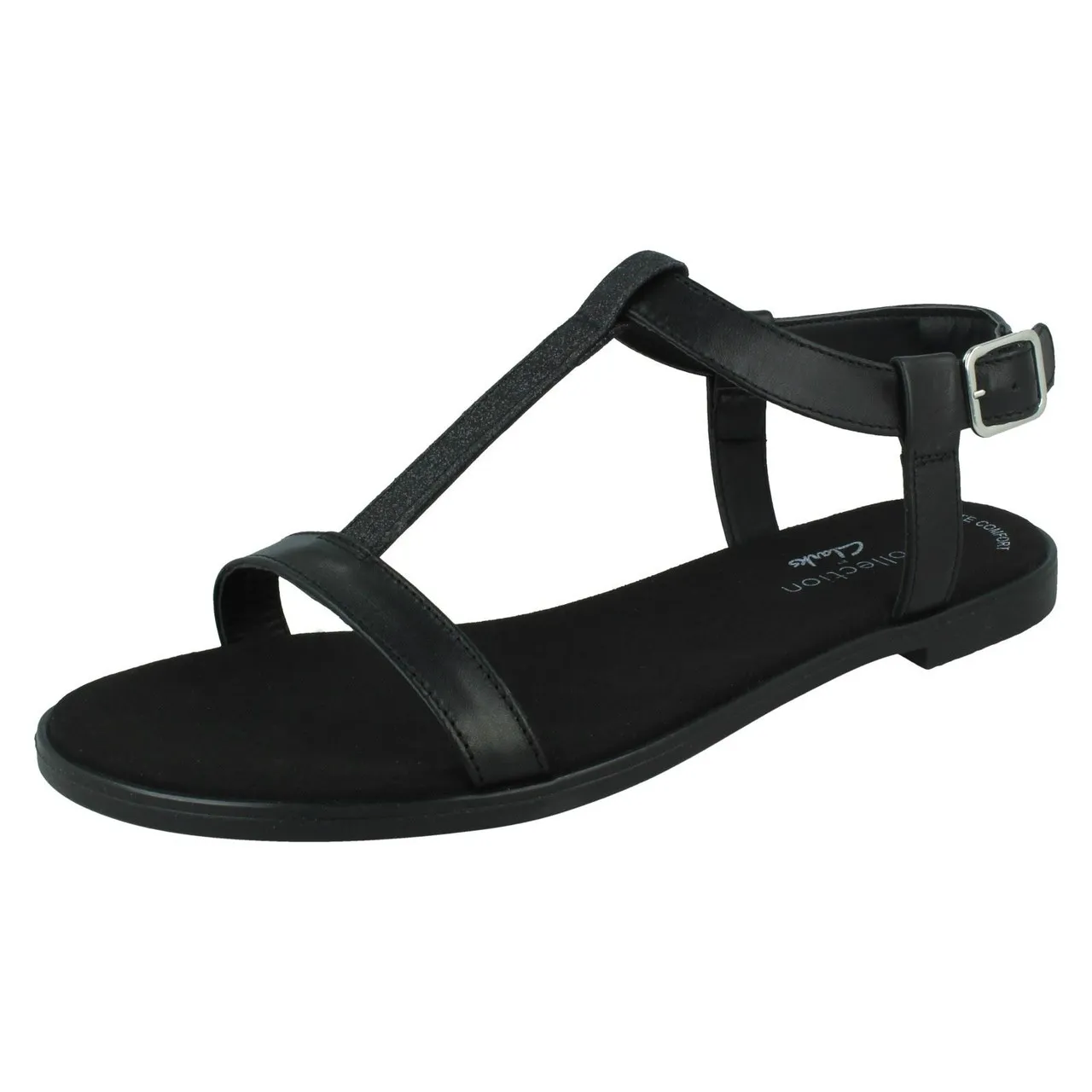 Ladies Clarks T-Bar Sandals Bay Rosa