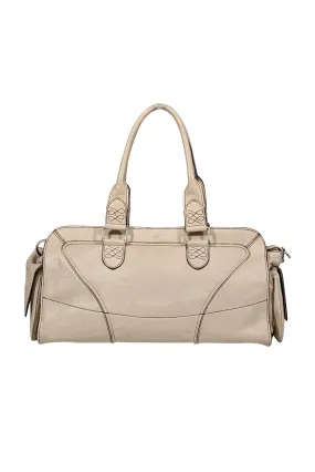 Lancel - Cream Graned Leather East West Shoulder Bag