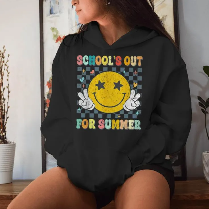 Last Day Of School Retro Schools Out For Summer Teacher Women Hoodie