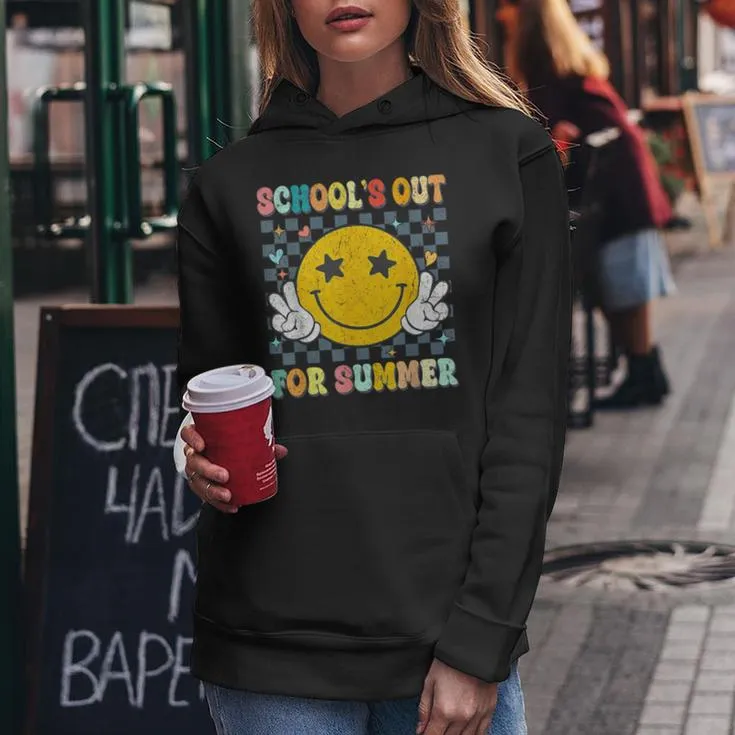 Last Day Of School Retro Schools Out For Summer Teacher Women Hoodie