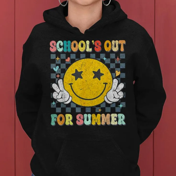 Last Day Of School Retro Schools Out For Summer Teacher Women Hoodie