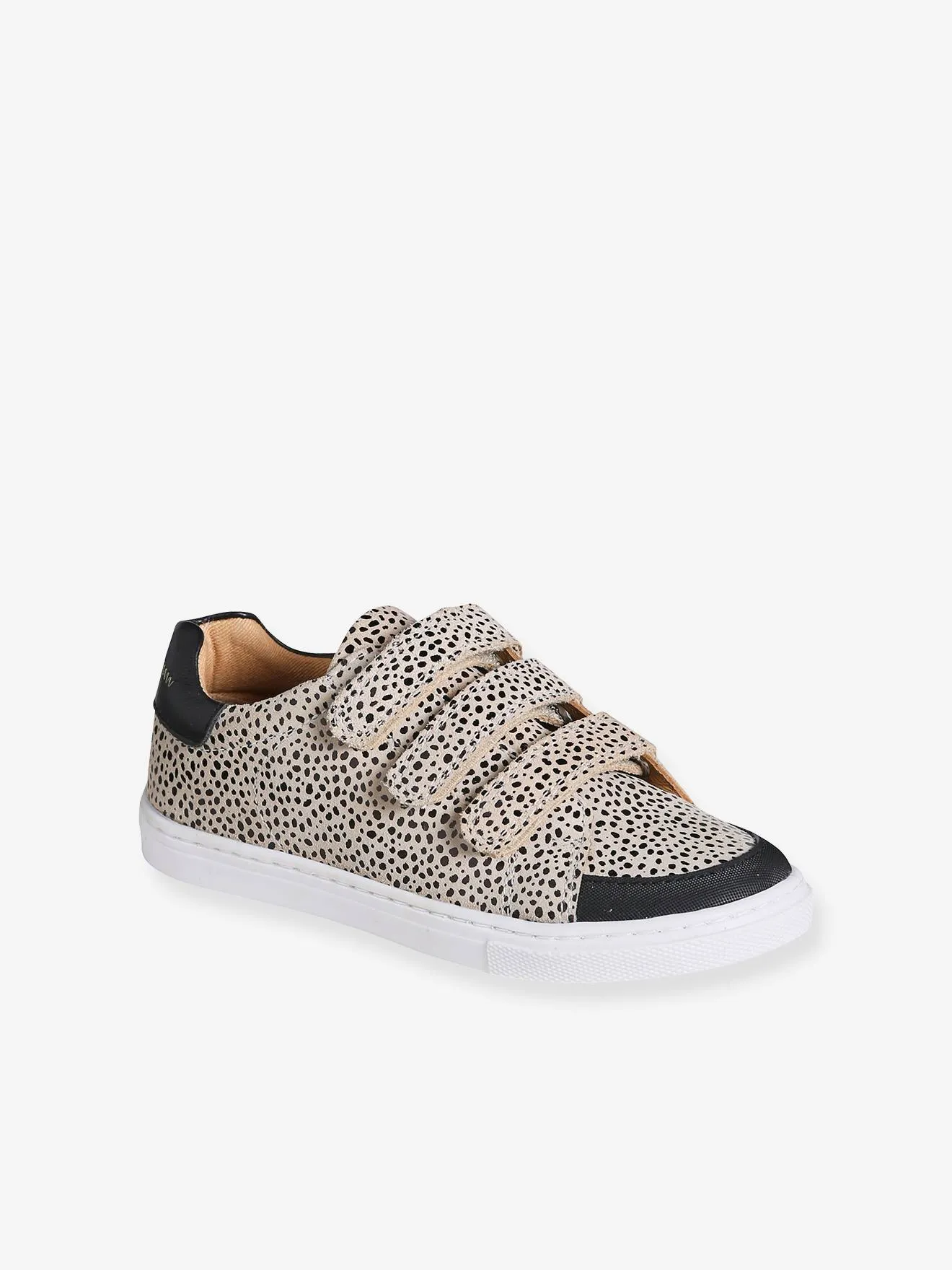 Leopard Print Trainers, for Girls - printed beige