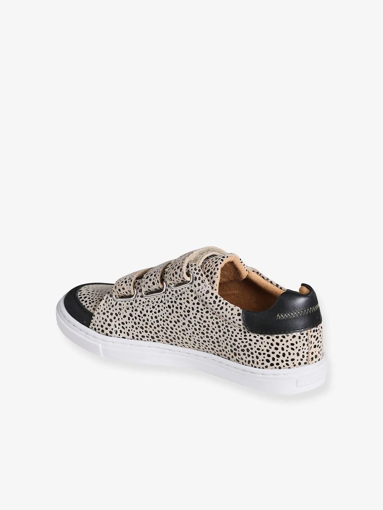 Leopard Print Trainers, for Girls - printed beige