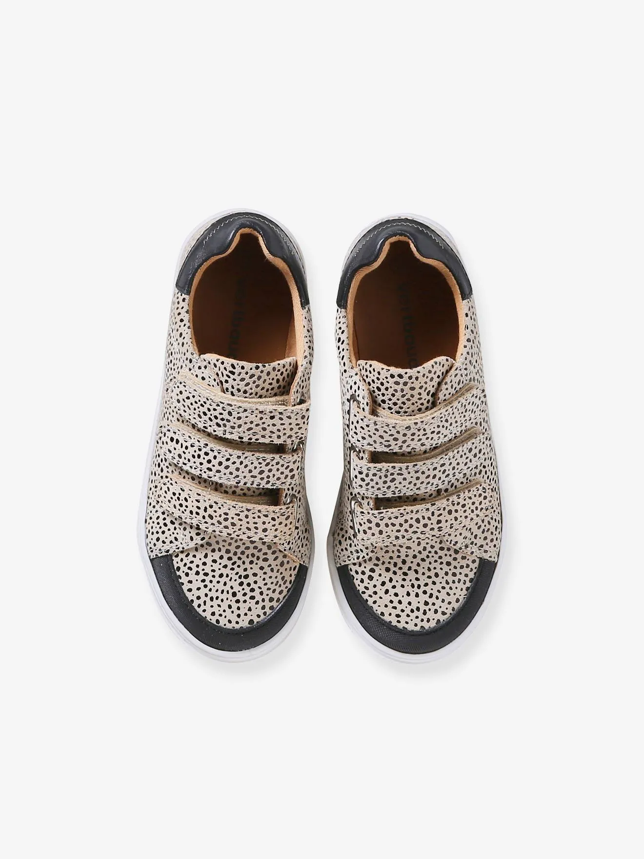 Leopard Print Trainers, for Girls - printed beige