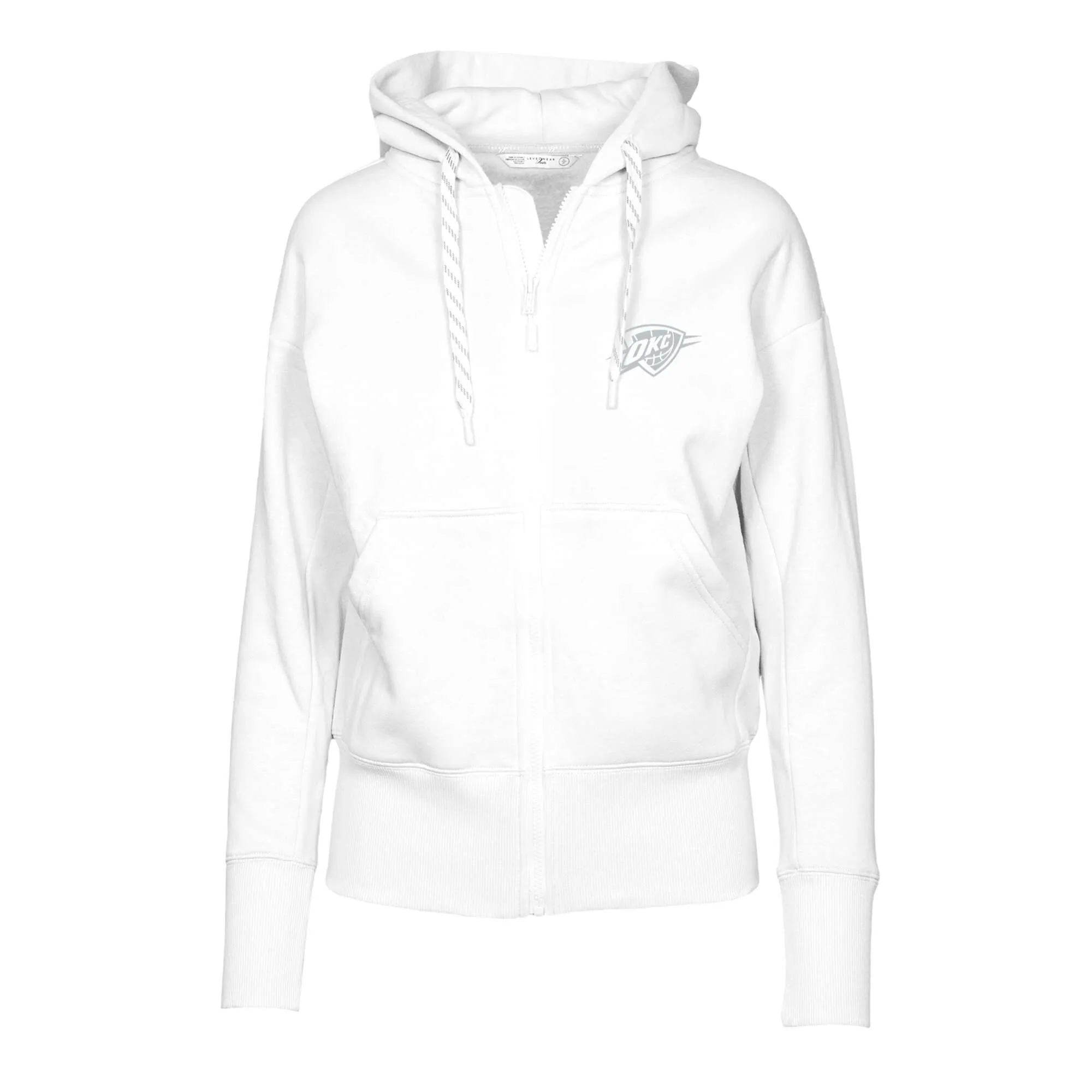 Levelwear Oklahoma City Thunder Women's White Gardinia Core Logo Full-Zip Hoodie